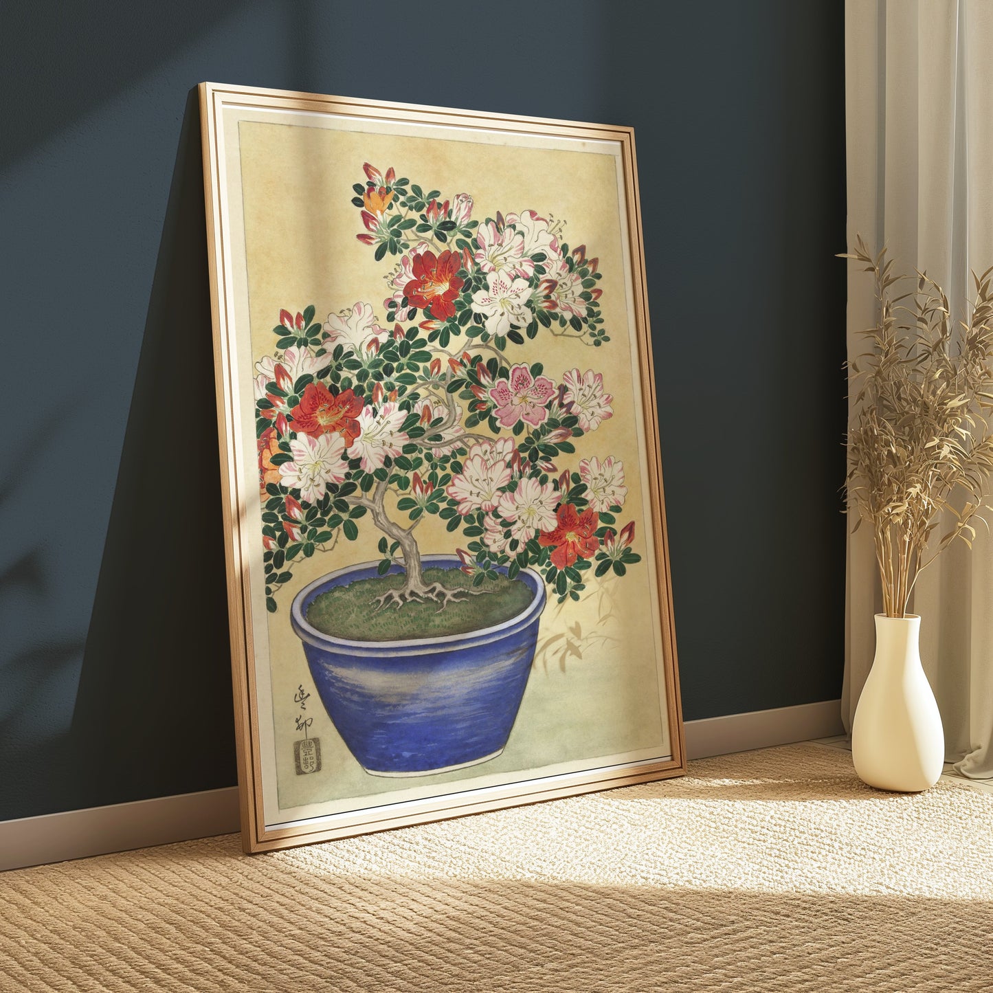 Premium Poster of Beautiful Floral Bonsai Illustration Art Print Posters