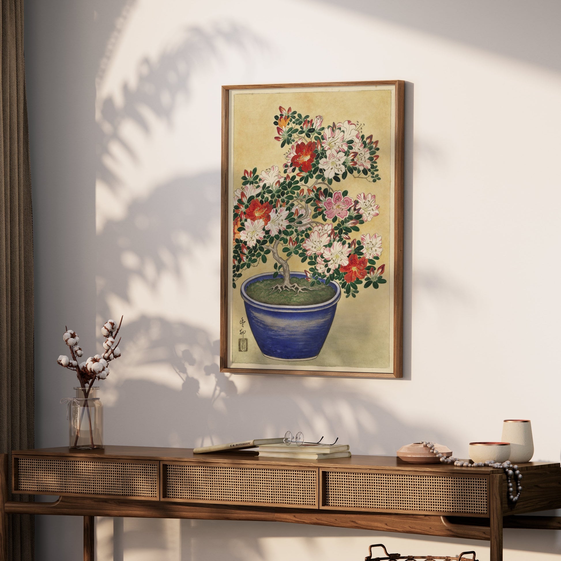 Premium Poster of Beautiful Floral Bonsai Illustration Art Print Posters