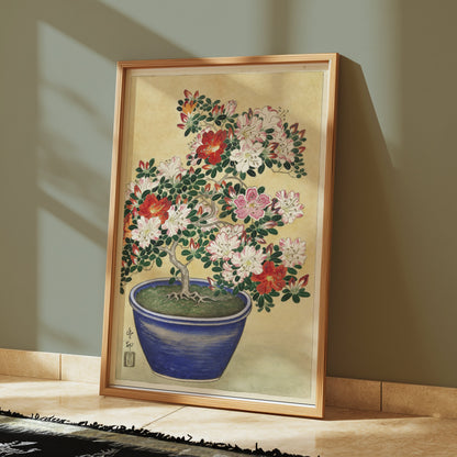 Premium Poster of Beautiful Floral Bonsai Illustration Art Print Posters