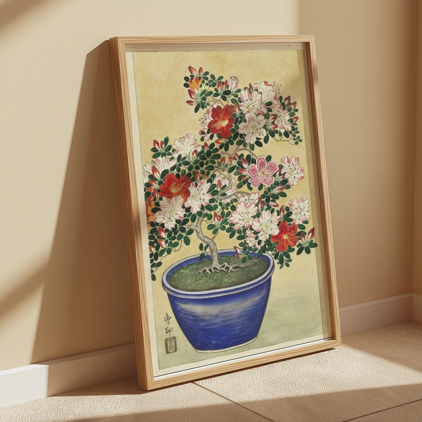 Premium Poster of Beautiful Floral Bonsai Illustration Art Print Posters