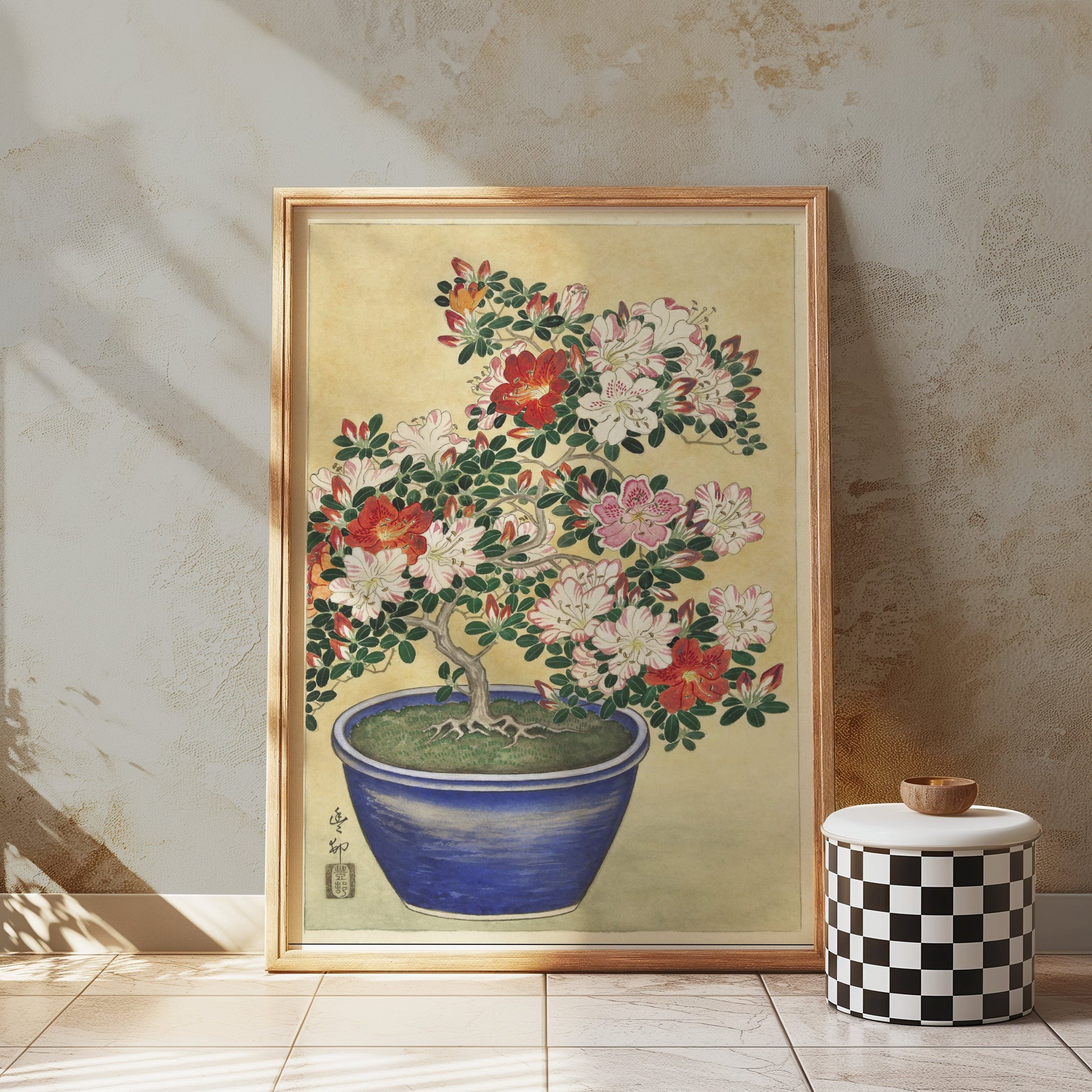 Premium Poster of Beautiful Floral Bonsai Illustration Art Print Posters