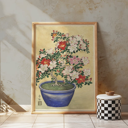 Premium Poster of Beautiful Floral Bonsai Illustration Art Print Posters