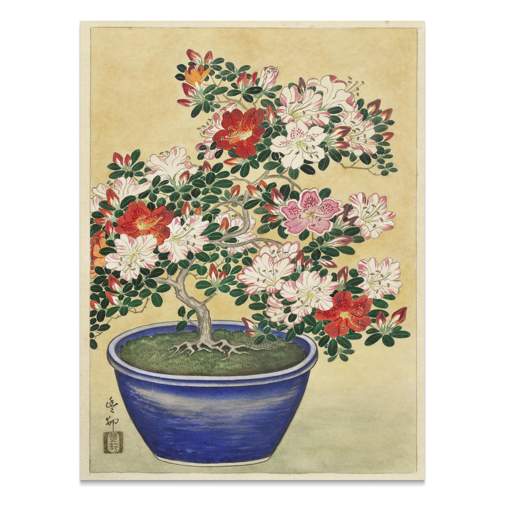 Premium Poster of Beautiful Floral Bonsai Illustration Art Print Posters