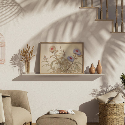 Premium Poster of Beautiful Floral Botanical Art on Neutral Background Posters