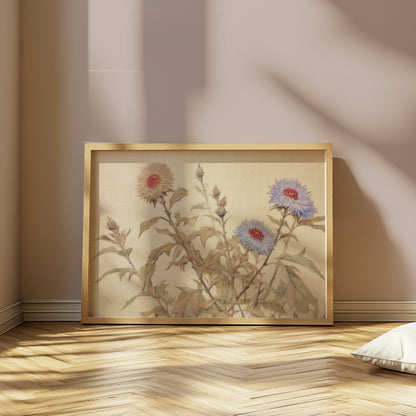 Premium Poster of Beautiful Floral Botanical Art on Neutral Background Posters