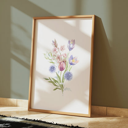 Premium Poster of Beautiful Floral Bouquet Illustration Art Posters