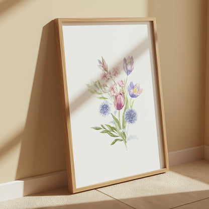 Premium Poster of Beautiful Floral Bouquet Illustration Art Posters