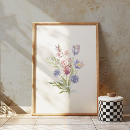 Premium Poster of Beautiful Floral Bouquet Illustration Art Posters
