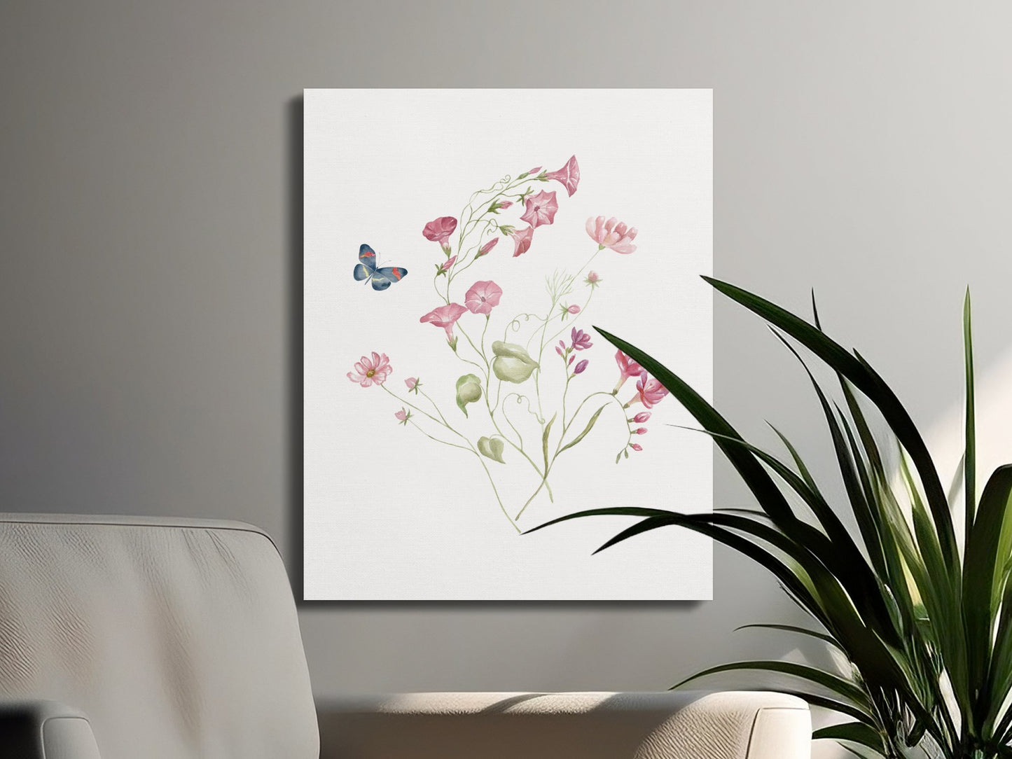 Premium Poster of Beautiful Floral Illustration Nursery Wall Art Canvas Wraps