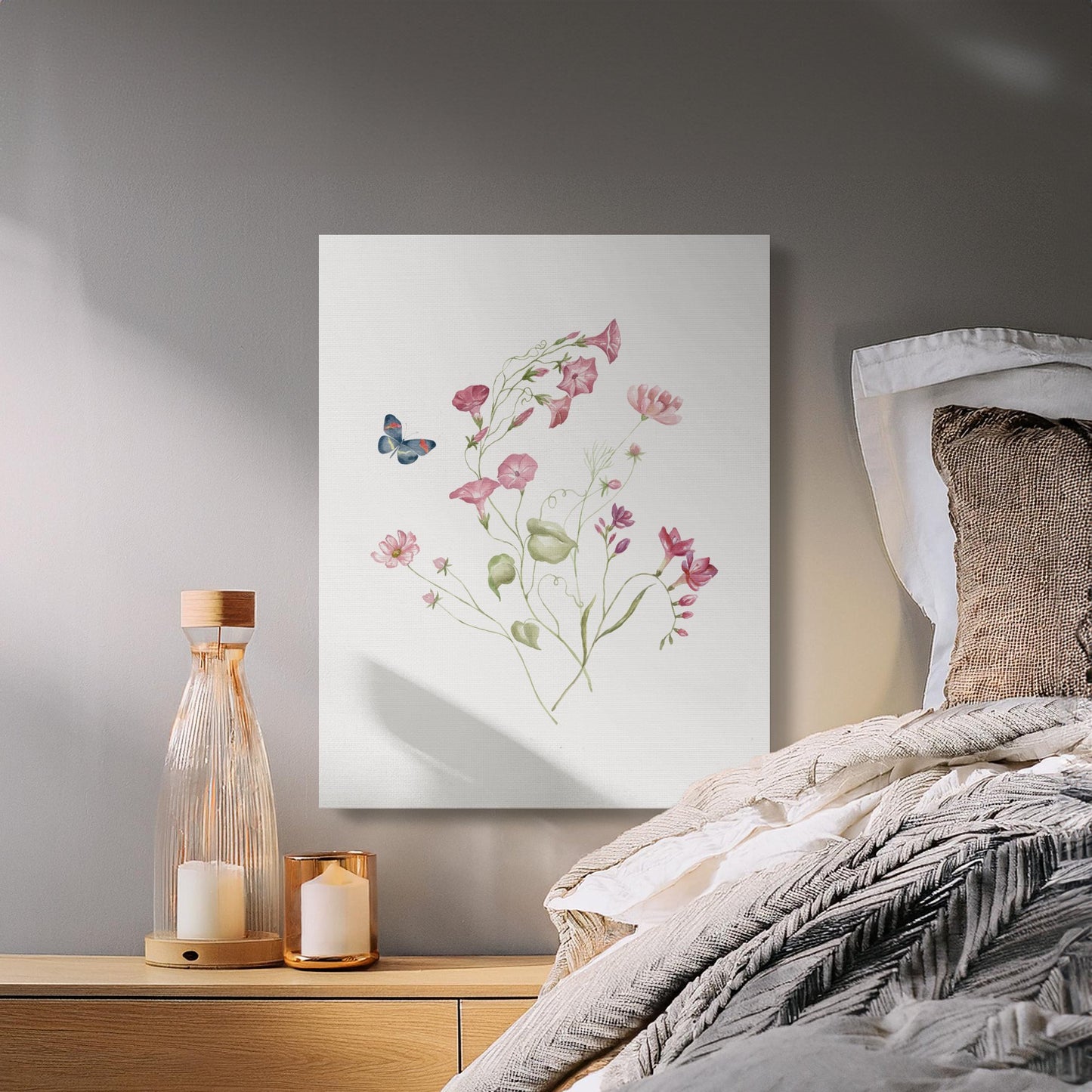 Premium Poster of Beautiful Floral Illustration Nursery Wall Art Canvas Wraps