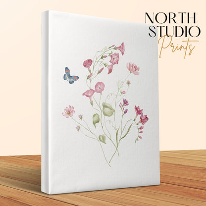 Premium Poster of Beautiful Floral Illustration Nursery Wall Art Canvas Wraps