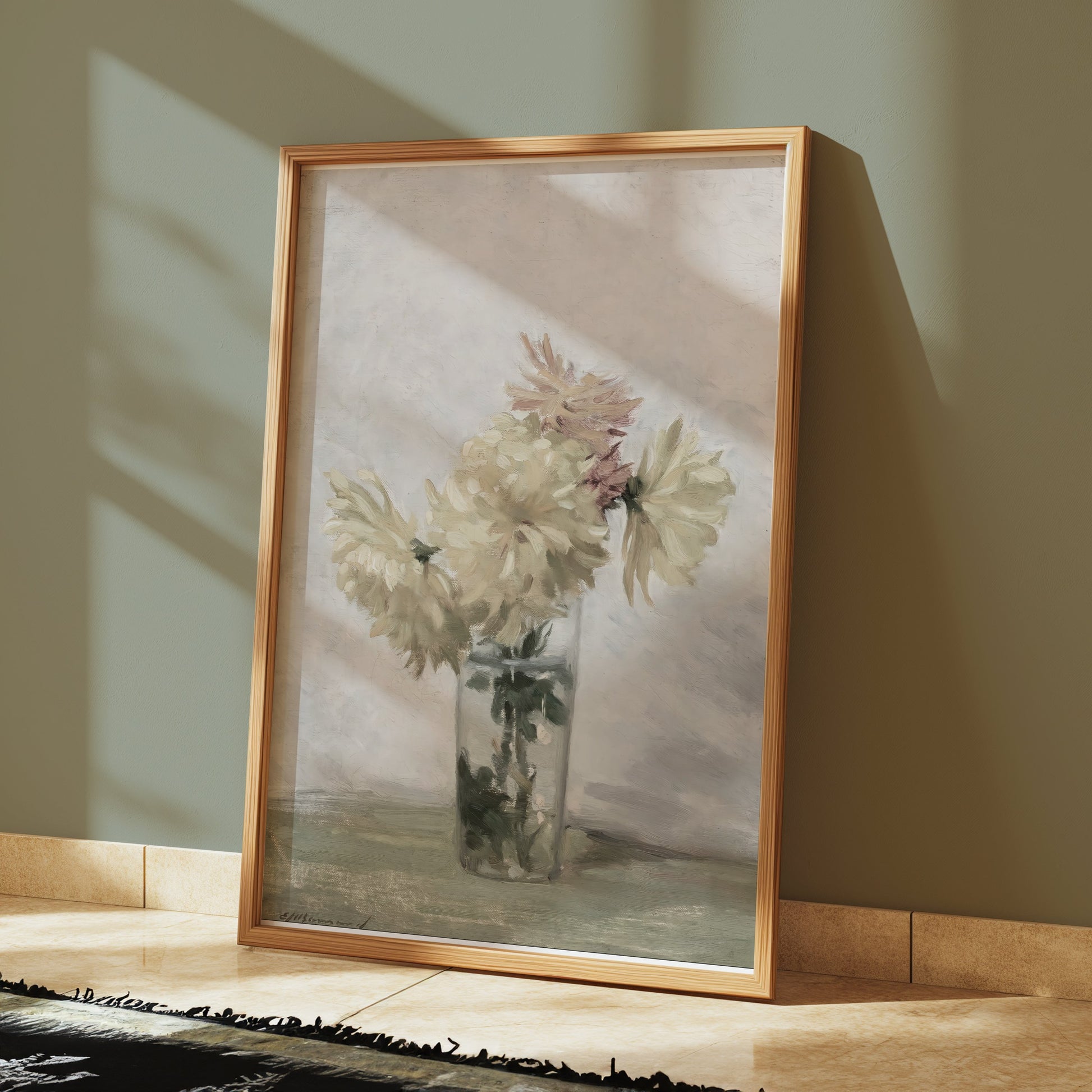 Premium Poster of Beautiful Flower Arrangement in Glass Vase Posters