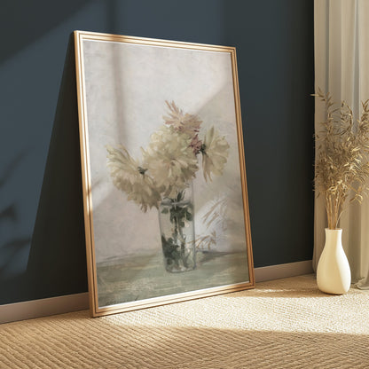Premium Poster of Beautiful Flower Arrangement in Glass Vase Posters