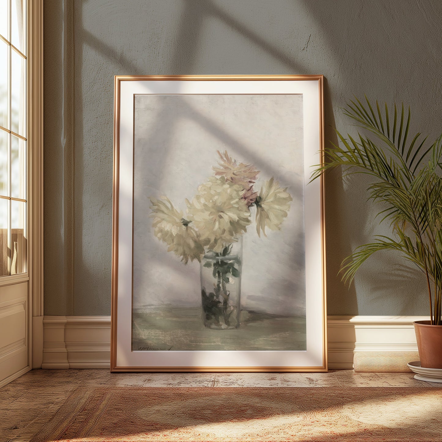 Premium Poster of Beautiful Flower Arrangement in Glass Vase Posters