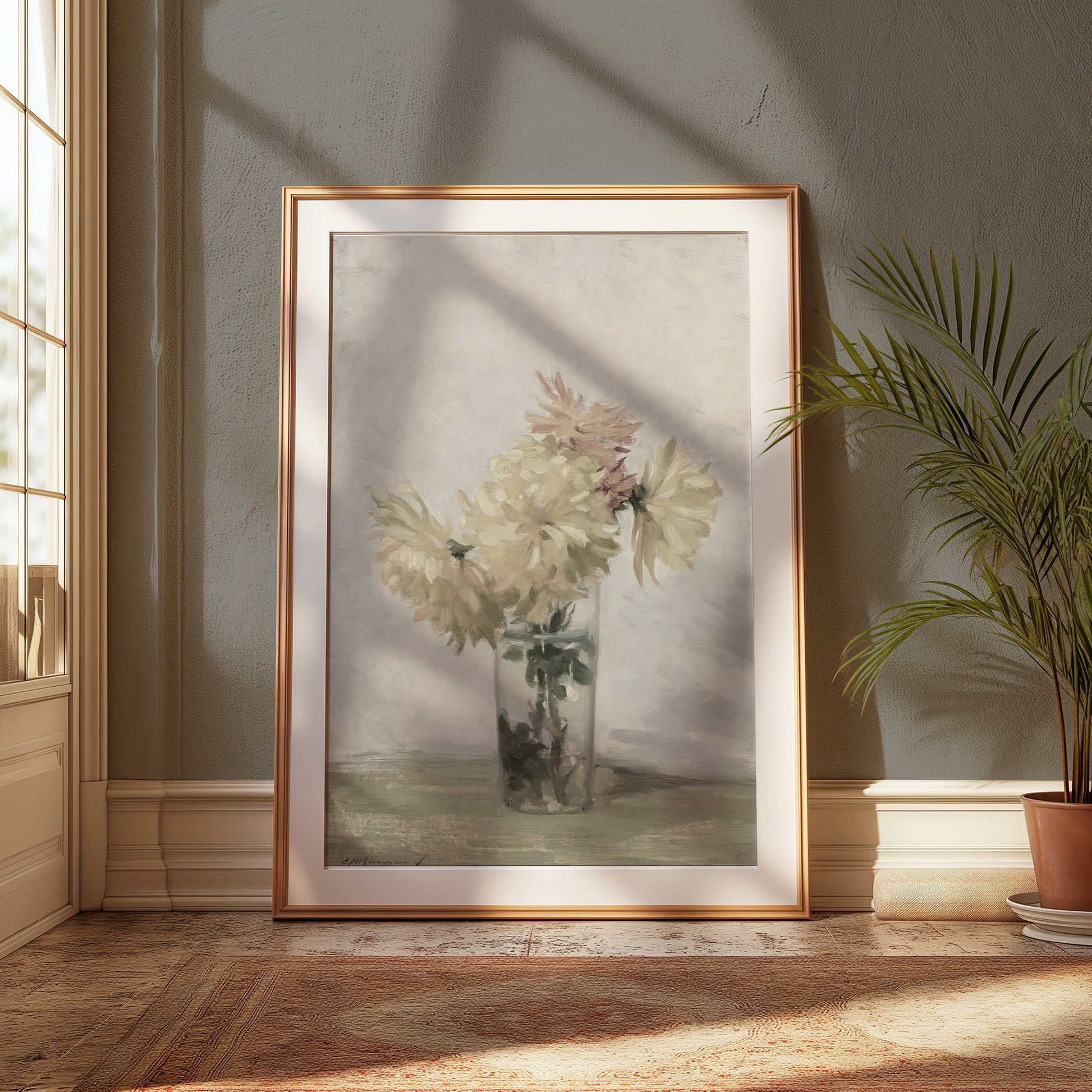 Premium Poster of Beautiful Flower Arrangement in Glass Vase Posters