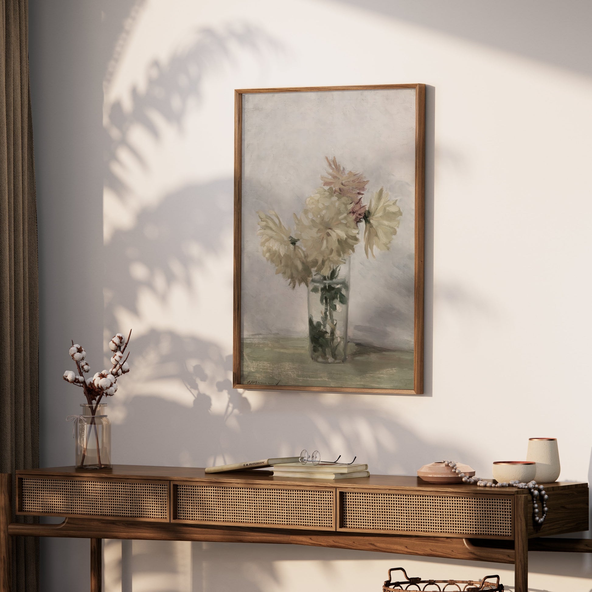 Premium Poster of Beautiful Flower Arrangement in Glass Vase Posters