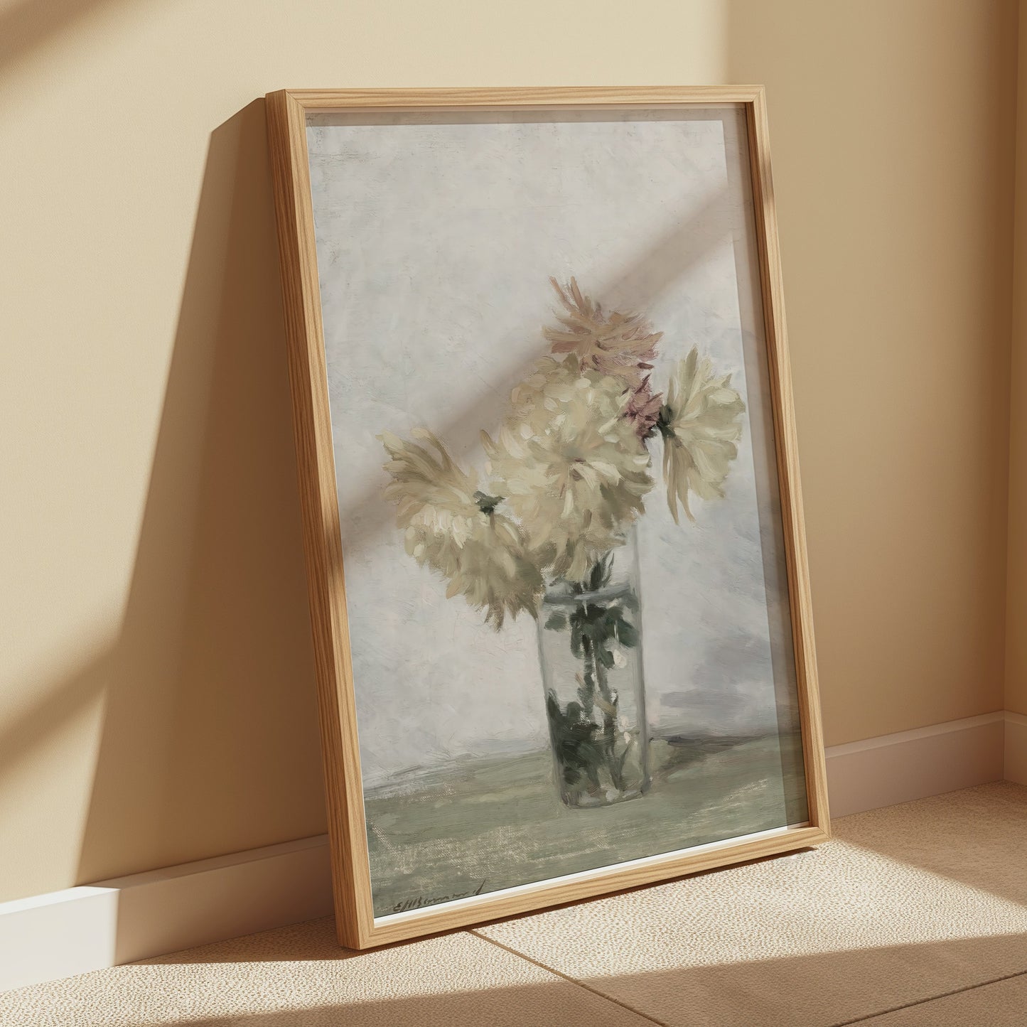 Premium Poster of Beautiful Flower Arrangement in Glass Vase Posters