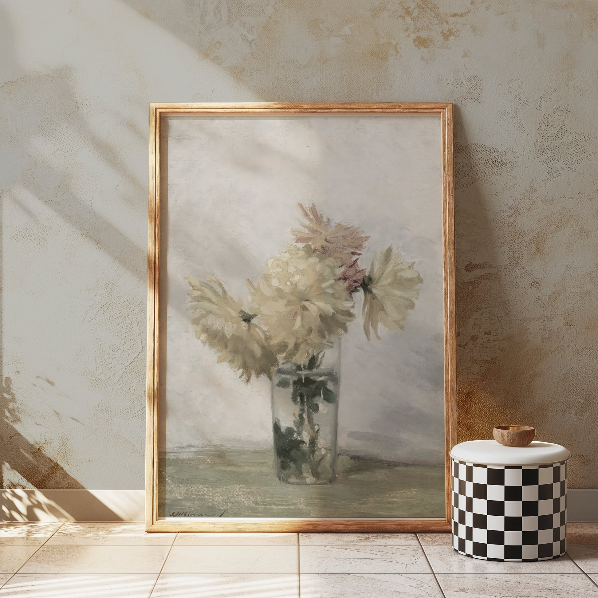 Premium Poster of Beautiful Flower Arrangement in Glass Vase Posters