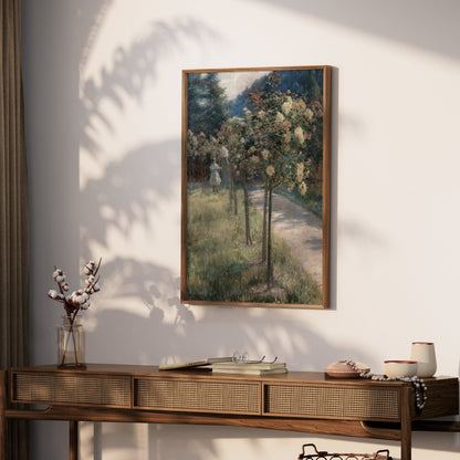 Premium Poster of Beautiful Garden Pathway Under Bright Sunlight Posters