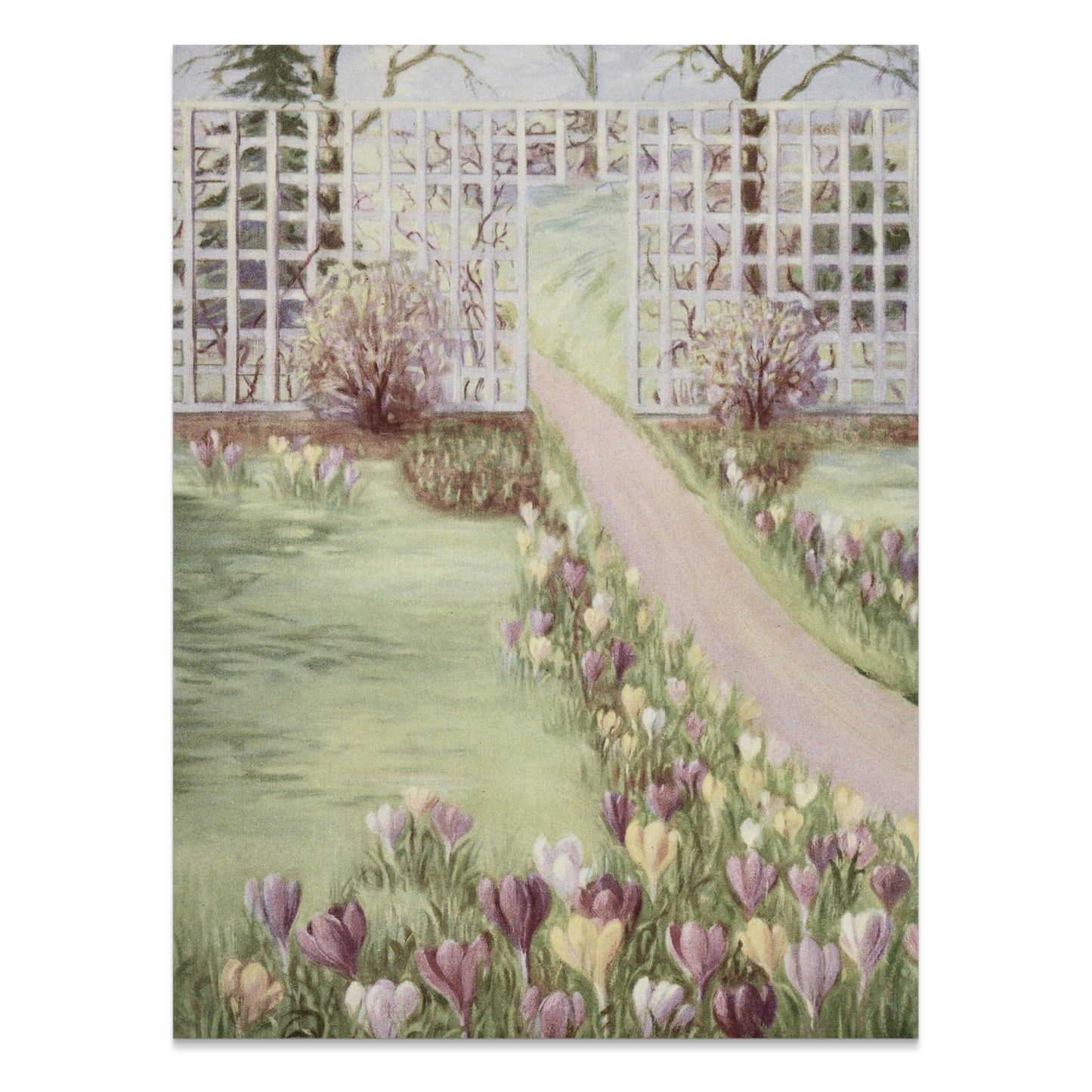 Premium Poster of Beautiful Garden Pathway with Flowering Field Posters