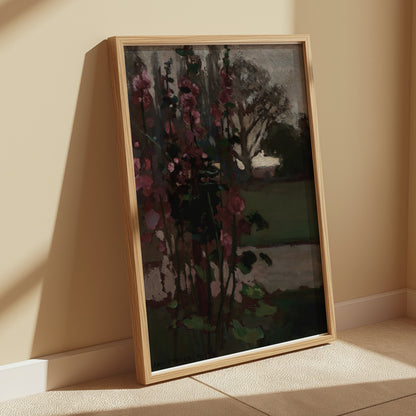 Premium Poster of Beautiful Garden Scene with Flowers Wall Art Posters
