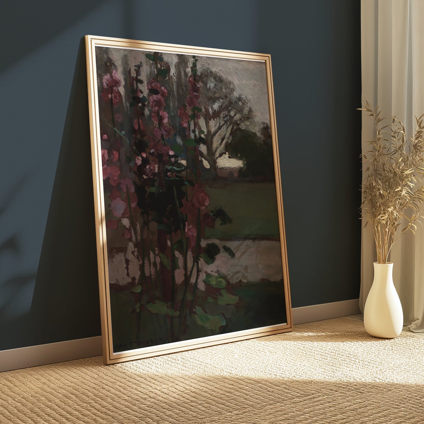 Premium Poster of Beautiful Garden Scene with Flowers Wall Art Posters