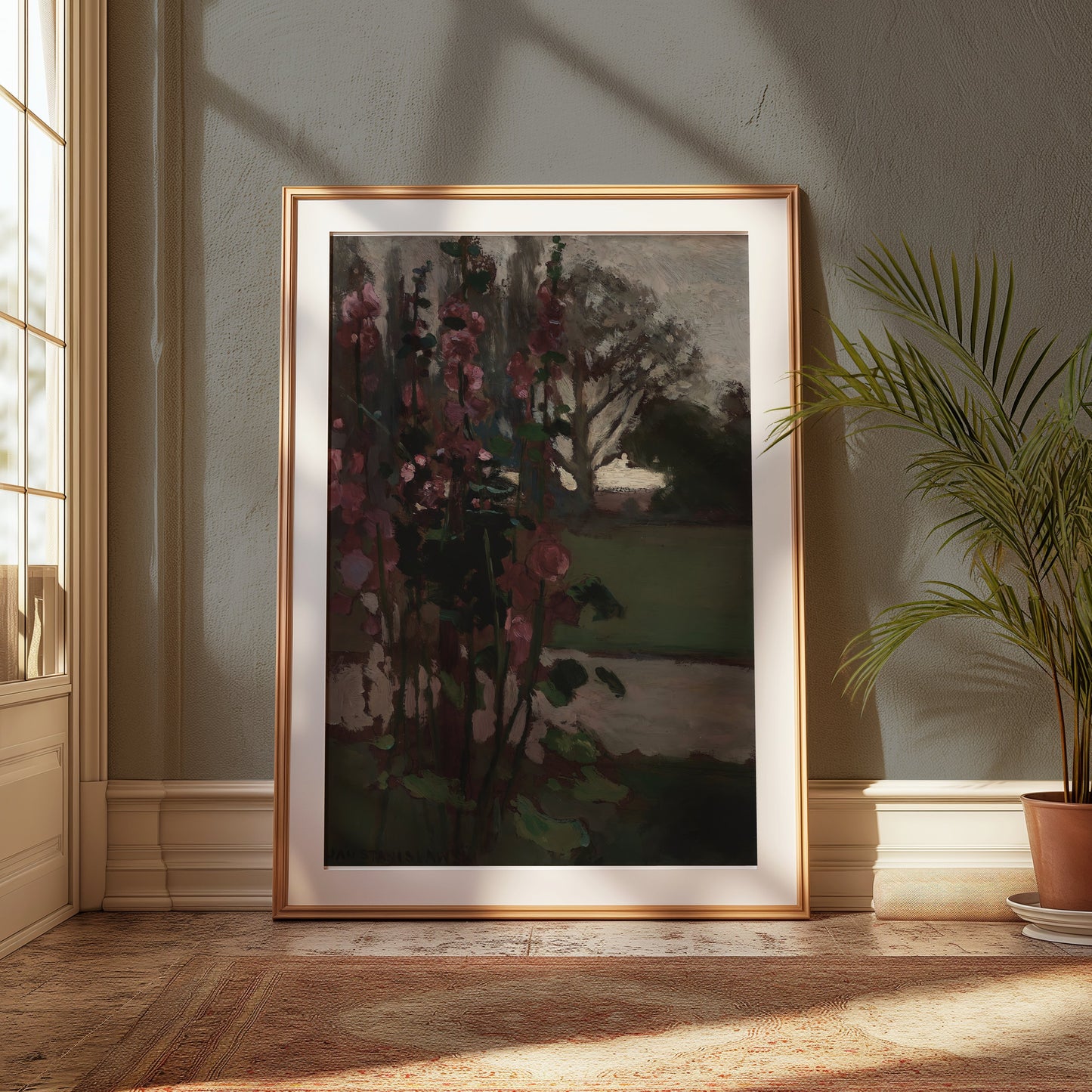 Premium Poster of Beautiful Garden Scene with Flowers Wall Art Posters