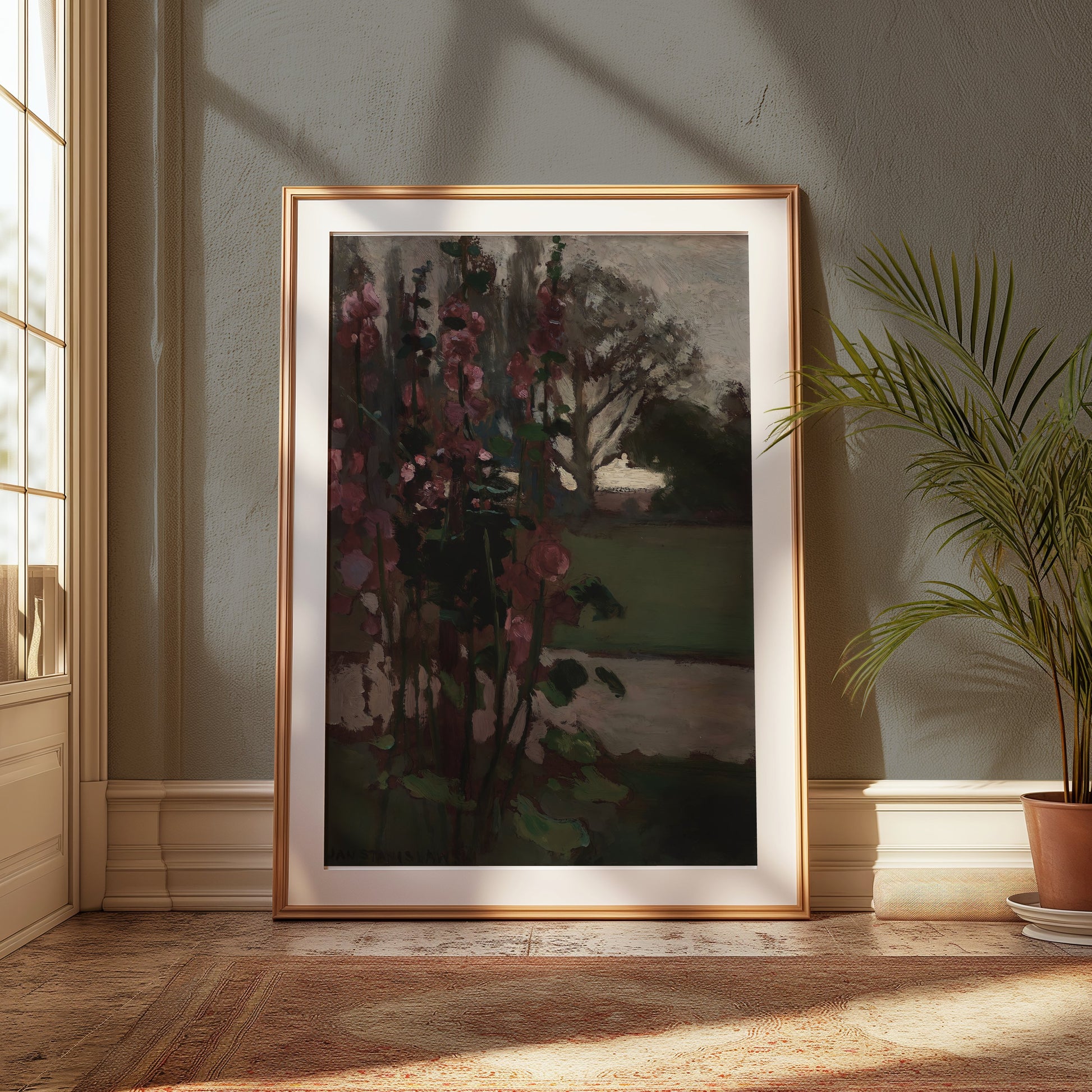 Premium Poster of Beautiful Garden Scene with Flowers Wall Art Posters