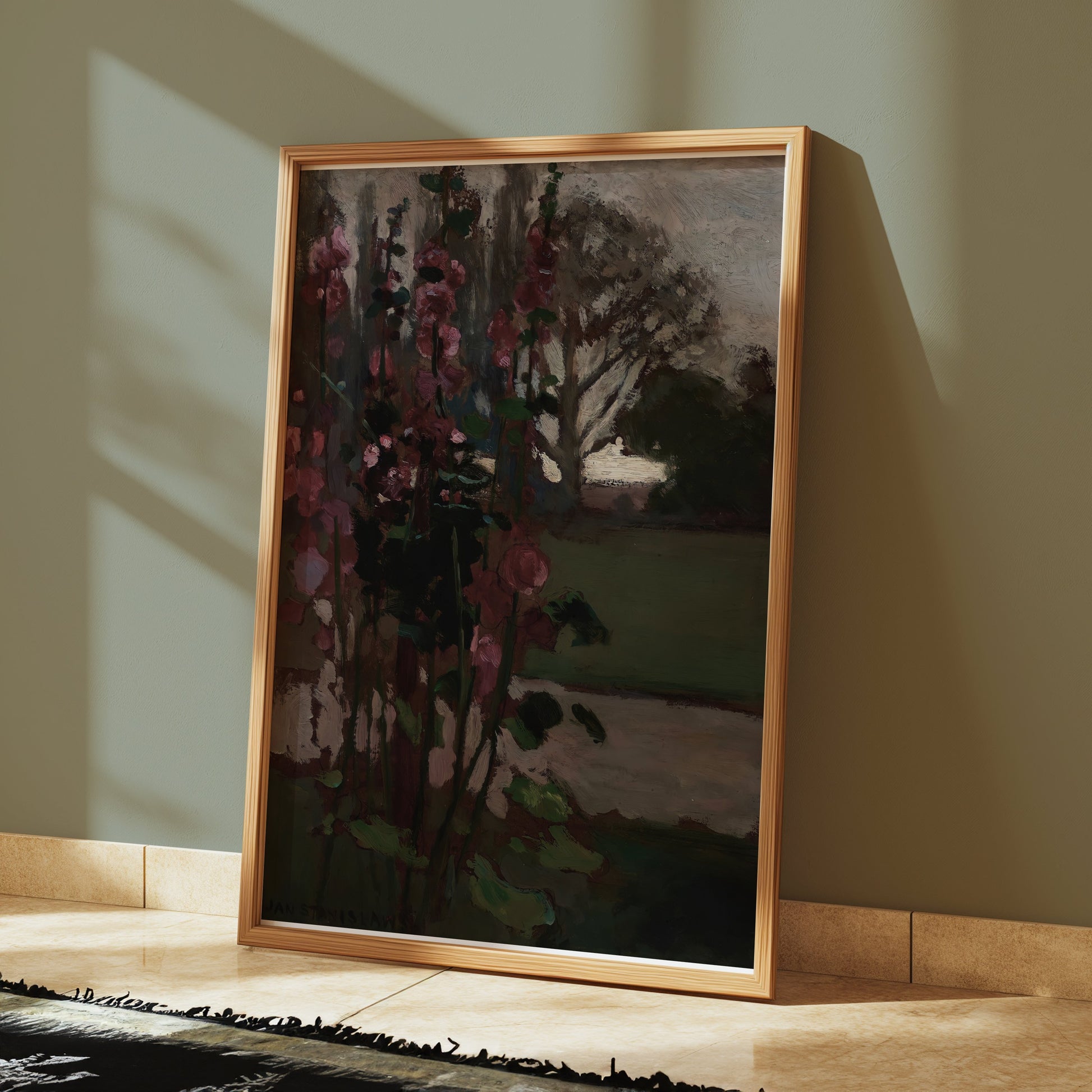 Premium Poster of Beautiful Garden Scene with Flowers Wall Art Posters
