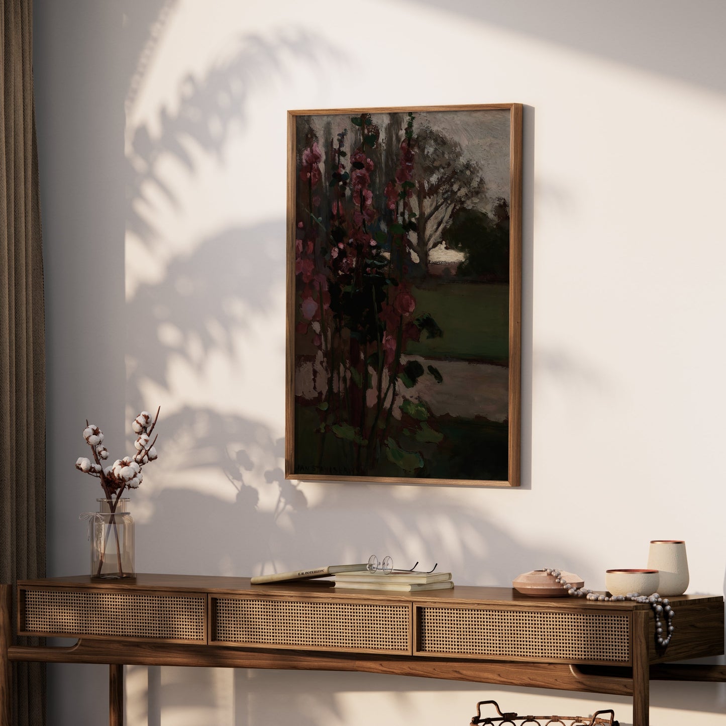 Premium Poster of Beautiful Garden Scene with Flowers Wall Art Posters