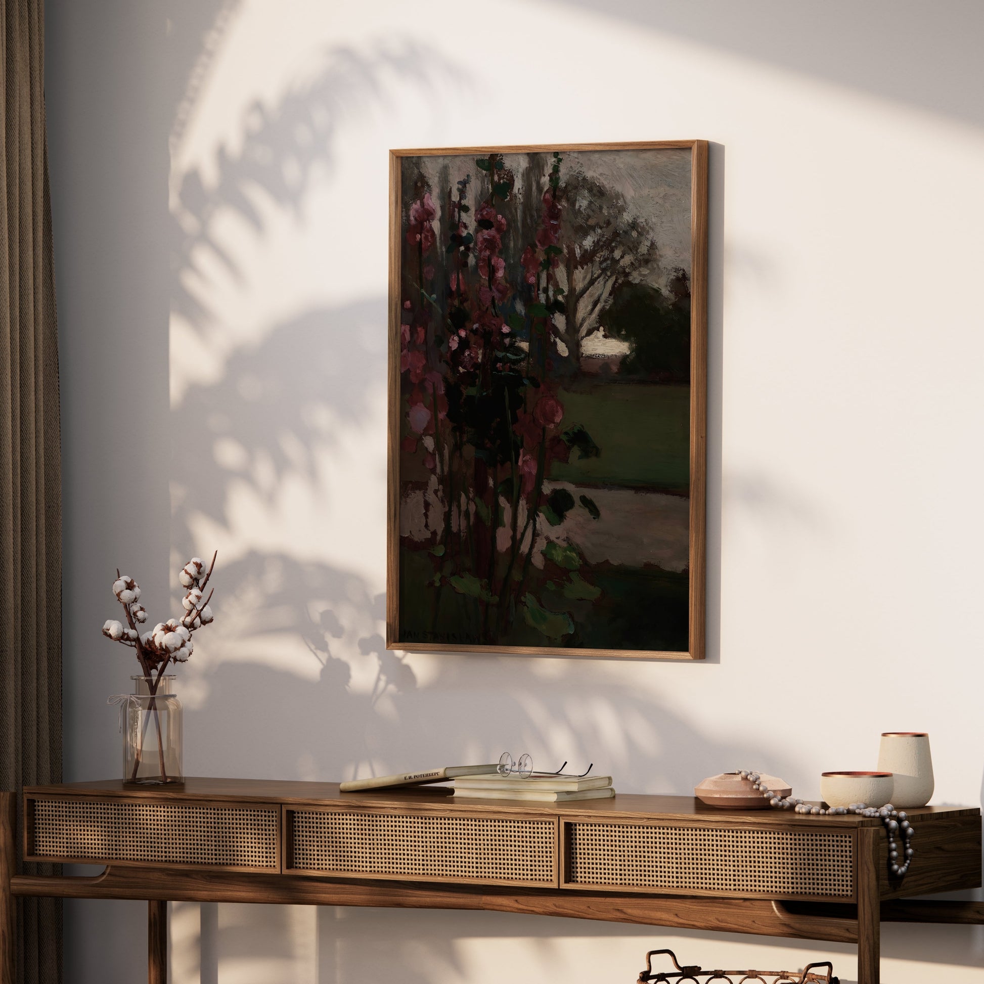 Premium Poster of Beautiful Garden Scene with Flowers Wall Art Posters