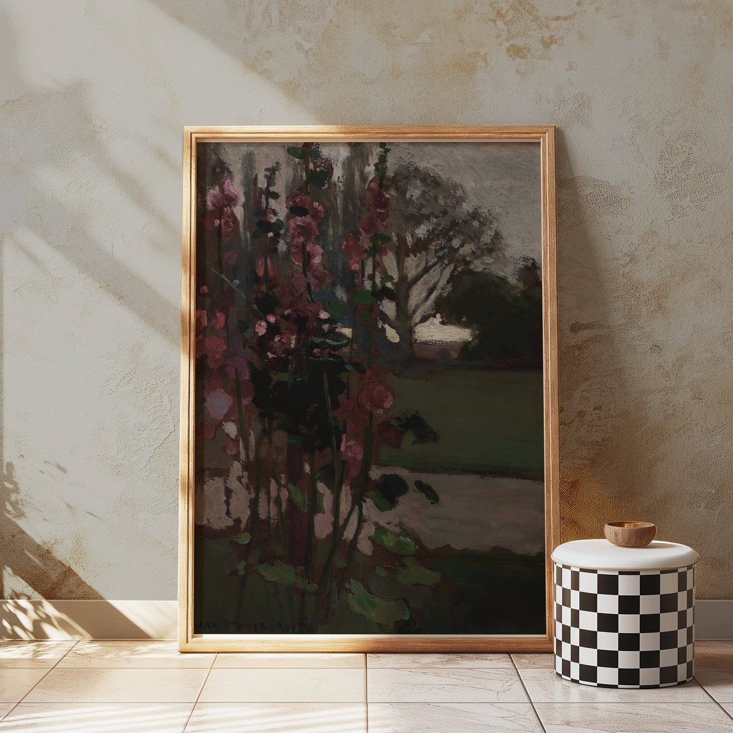 Premium Poster of Beautiful Garden Scene with Flowers Wall Art Posters