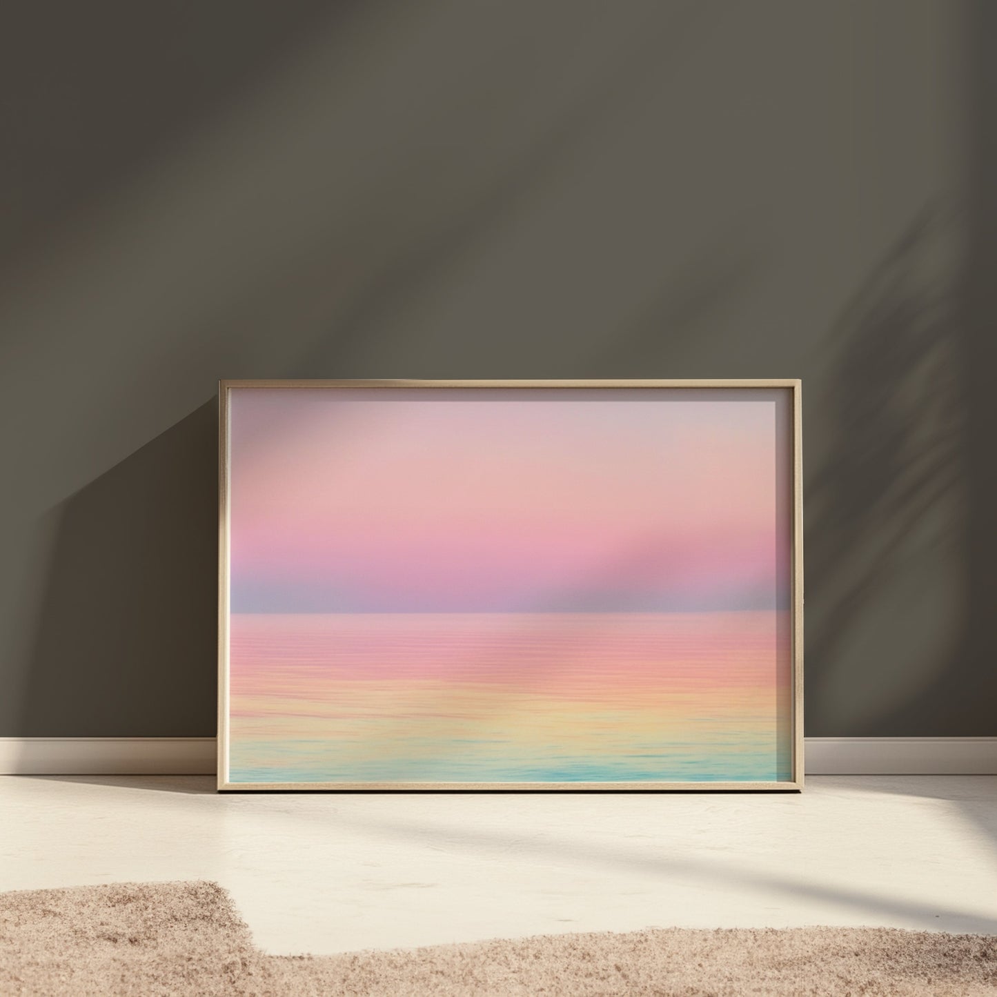 Premium Poster of Beautiful Gradient Ocean with Pastel Sky Art Print Posters