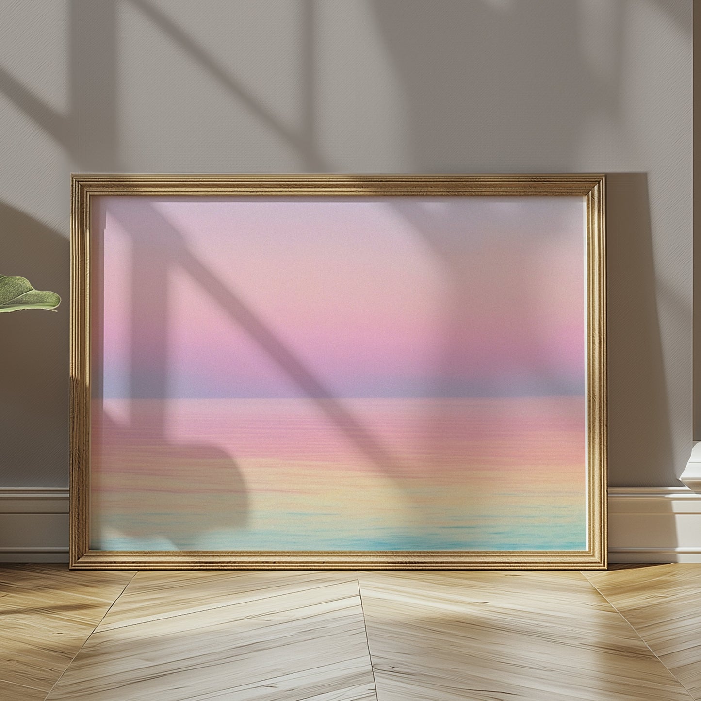 Premium Poster of Beautiful Gradient Ocean with Pastel Sky Art Print Posters