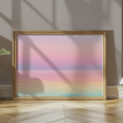 Premium Poster of Beautiful Gradient Ocean with Pastel Sky Art Print Posters