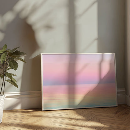 Premium Poster of Beautiful Gradient Ocean with Pastel Sky Art Print Posters