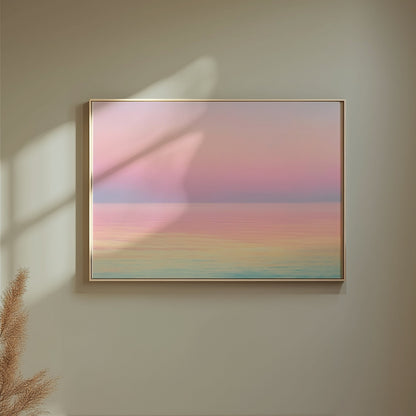 Premium Poster of Beautiful Gradient Ocean with Pastel Sky Art Print Posters
