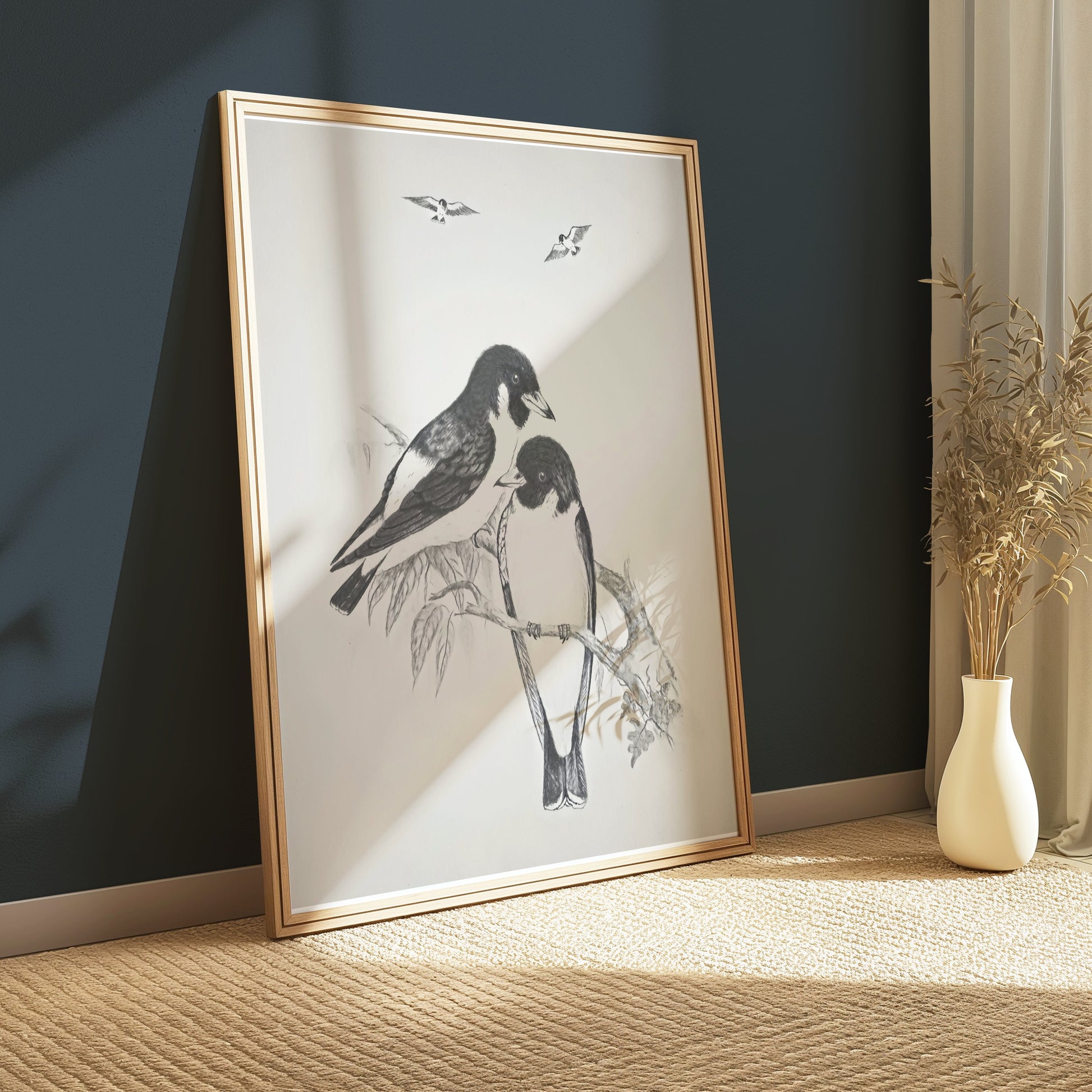 Premium Poster of Beautiful Hand-Drawn Bird Illustration Art Posters