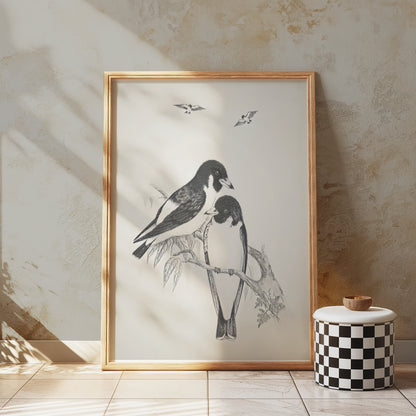 Premium Poster of Beautiful Hand-Drawn Bird Illustration Art Posters