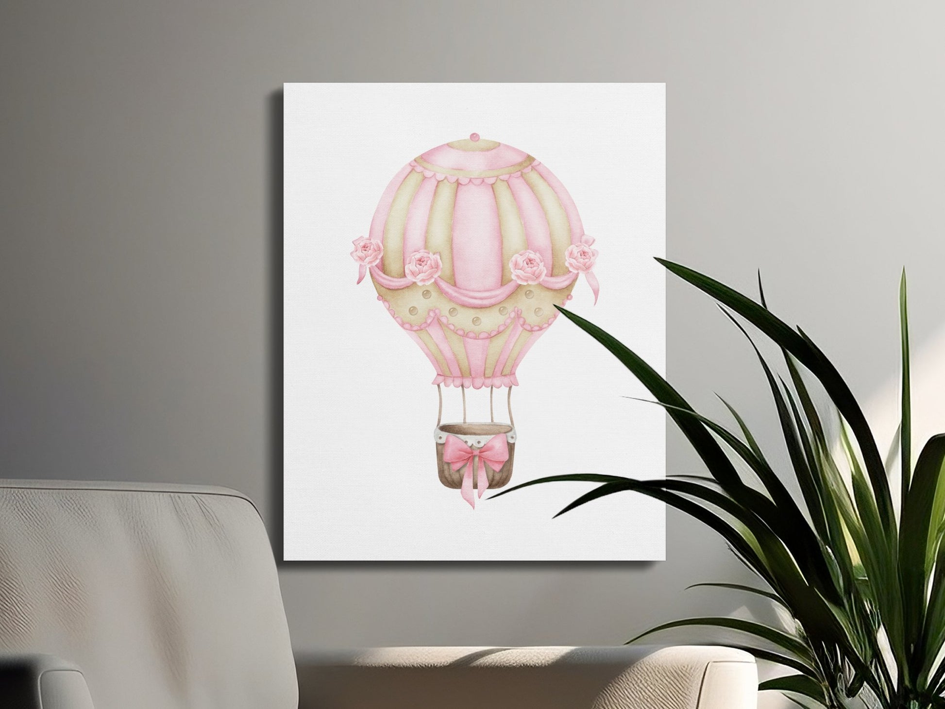 Premium Poster of Beautiful Hot Air Balloon Nursery Wall Art Canvas Wraps