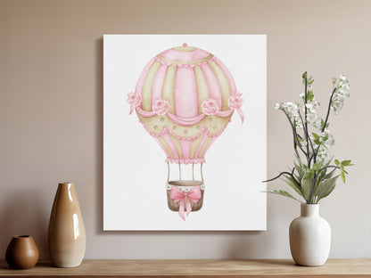 Premium Poster of Beautiful Hot Air Balloon Nursery Wall Art Canvas Wraps