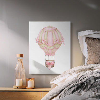 Premium Poster of Beautiful Hot Air Balloon Nursery Wall Art Canvas Wraps