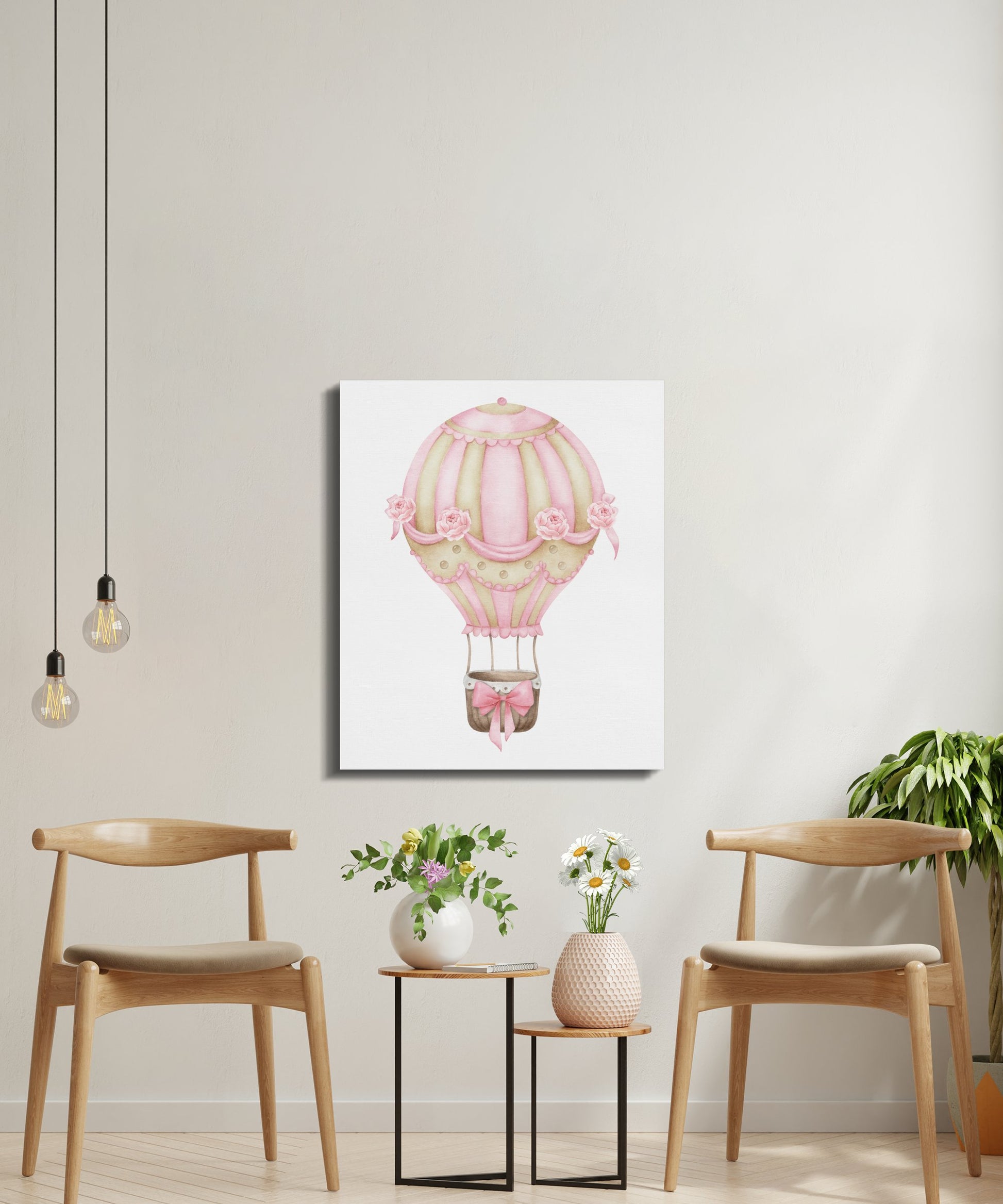 Premium Poster of Beautiful Hot Air Balloon Nursery Wall Art Canvas Wraps