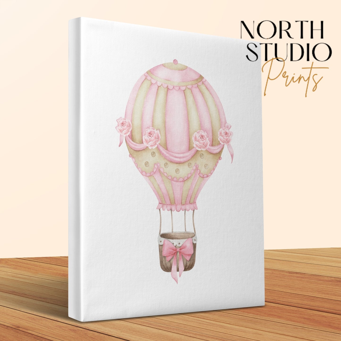 Premium Poster of Beautiful Hot Air Balloon Nursery Wall Art Canvas Wraps