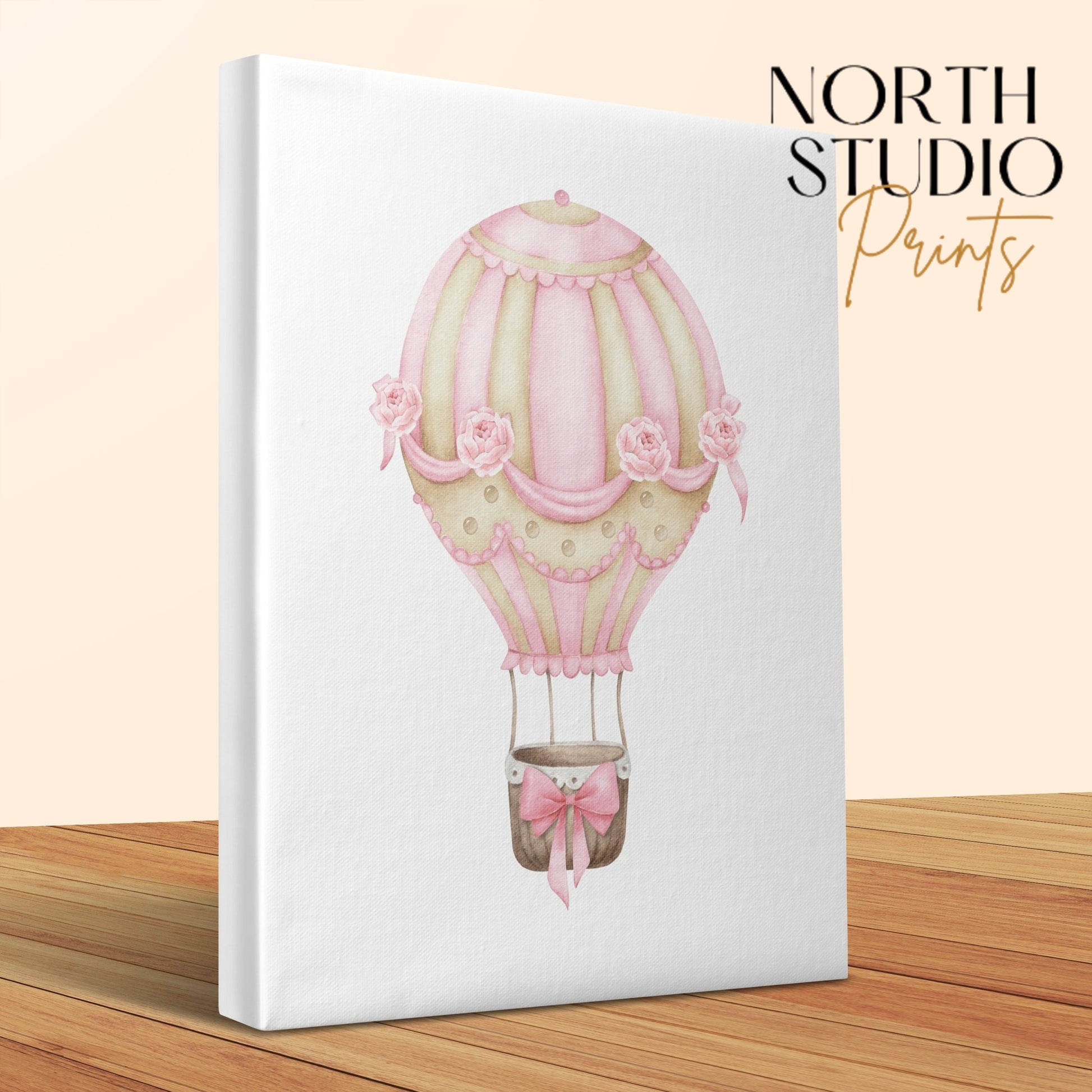 Premium Poster of Beautiful Hot Air Balloon Nursery Wall Art Canvas Wraps