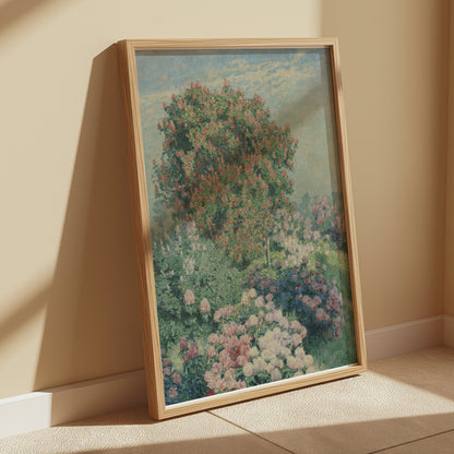 Premium Poster of Beautiful Impressionist Garden Scene Art Print Posters