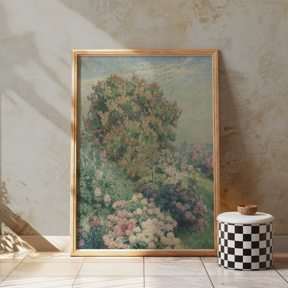 Premium Poster of Beautiful Impressionist Garden Scene Art Print Posters