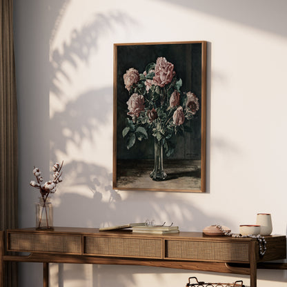 Premium Poster of Beautiful Impressionist Painting of Pink Roses Posters