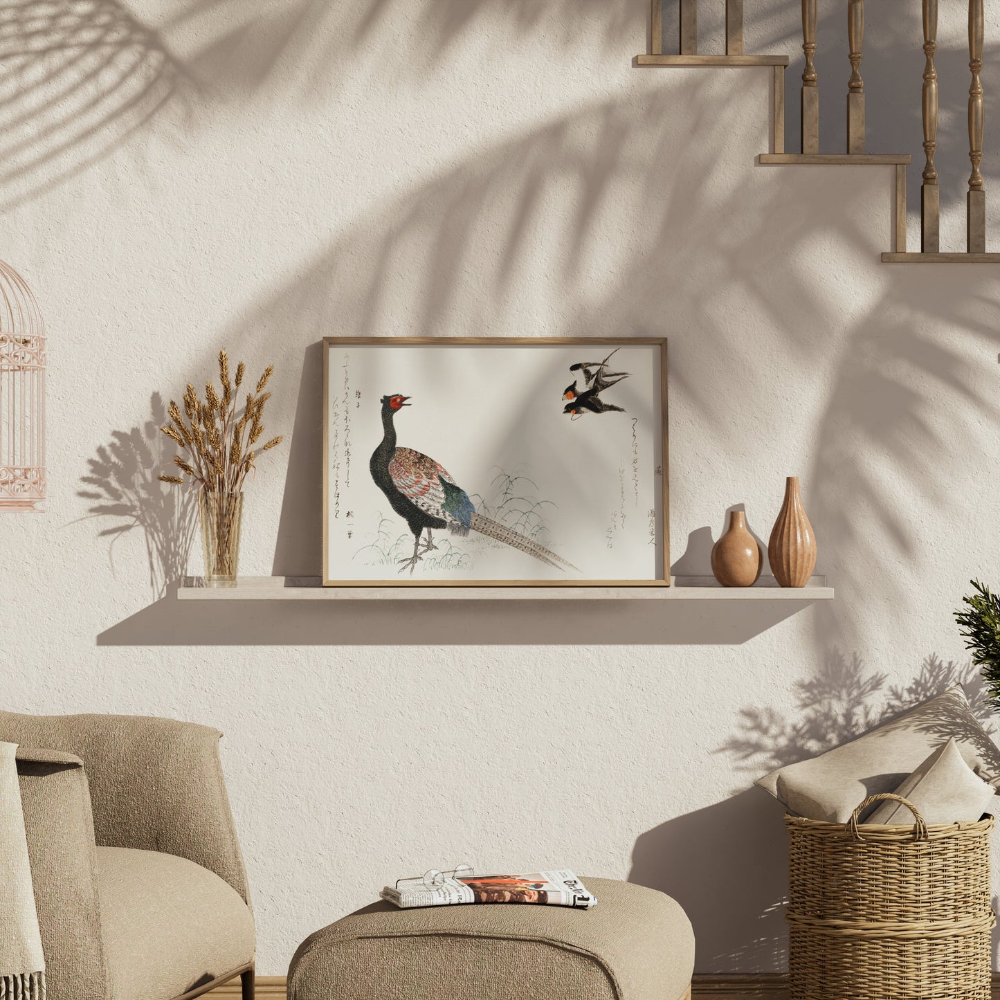 Premium Poster of Beautiful Japanese Art of Pheasant and Birds Posters
