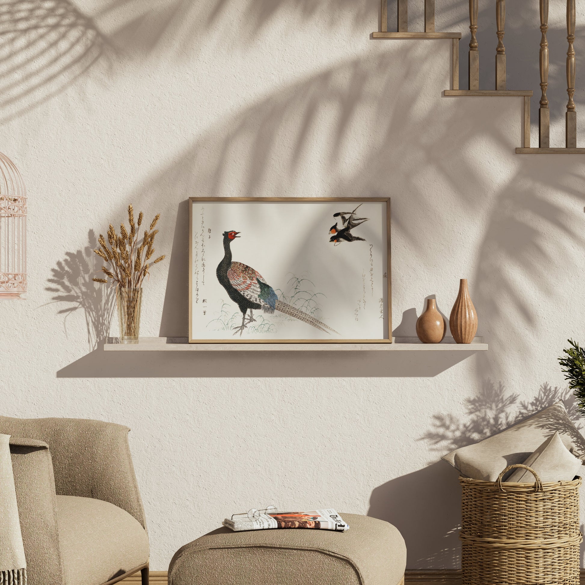 Premium Poster of Beautiful Japanese Art of Pheasant and Birds Posters